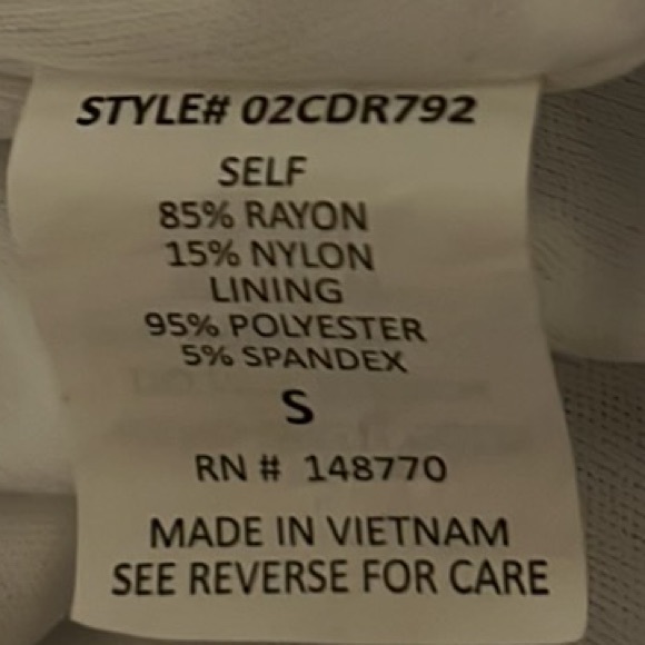 Sienna Sky, V-Neckline, Short Roll Tab Sleeves, Wrap Dress, Blue/White, Size Sm - Picture 6 of 8